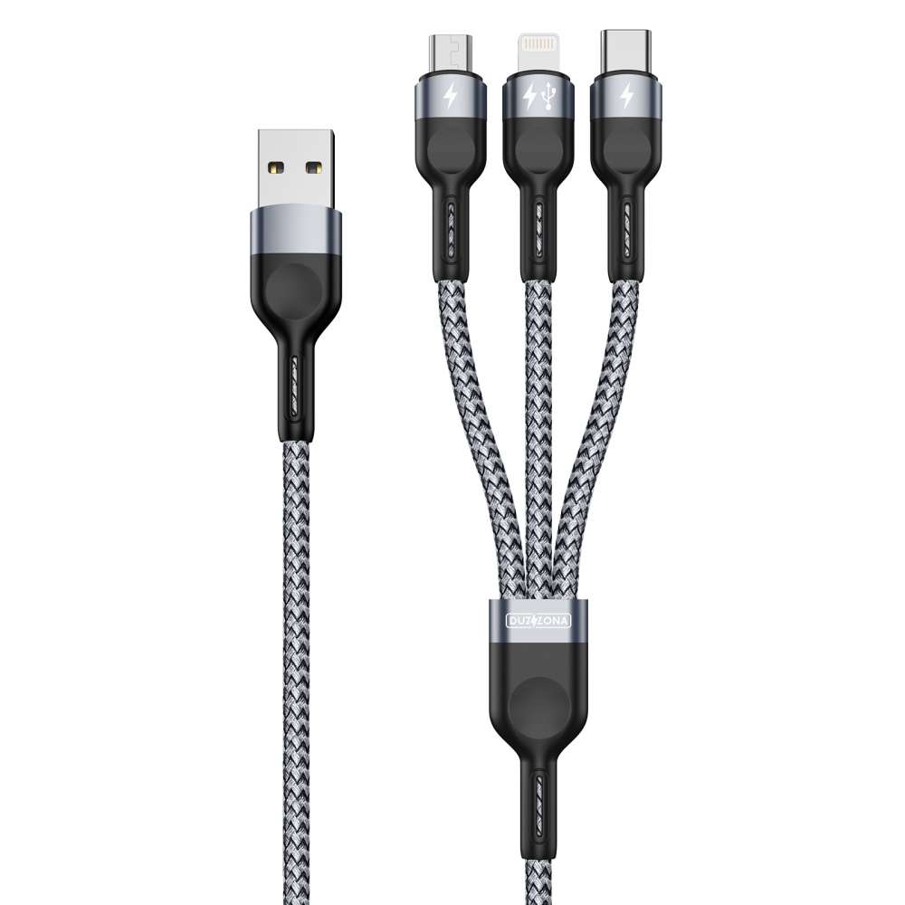 3-in-1 Kabel met Micro USB, Lightning en USB-C