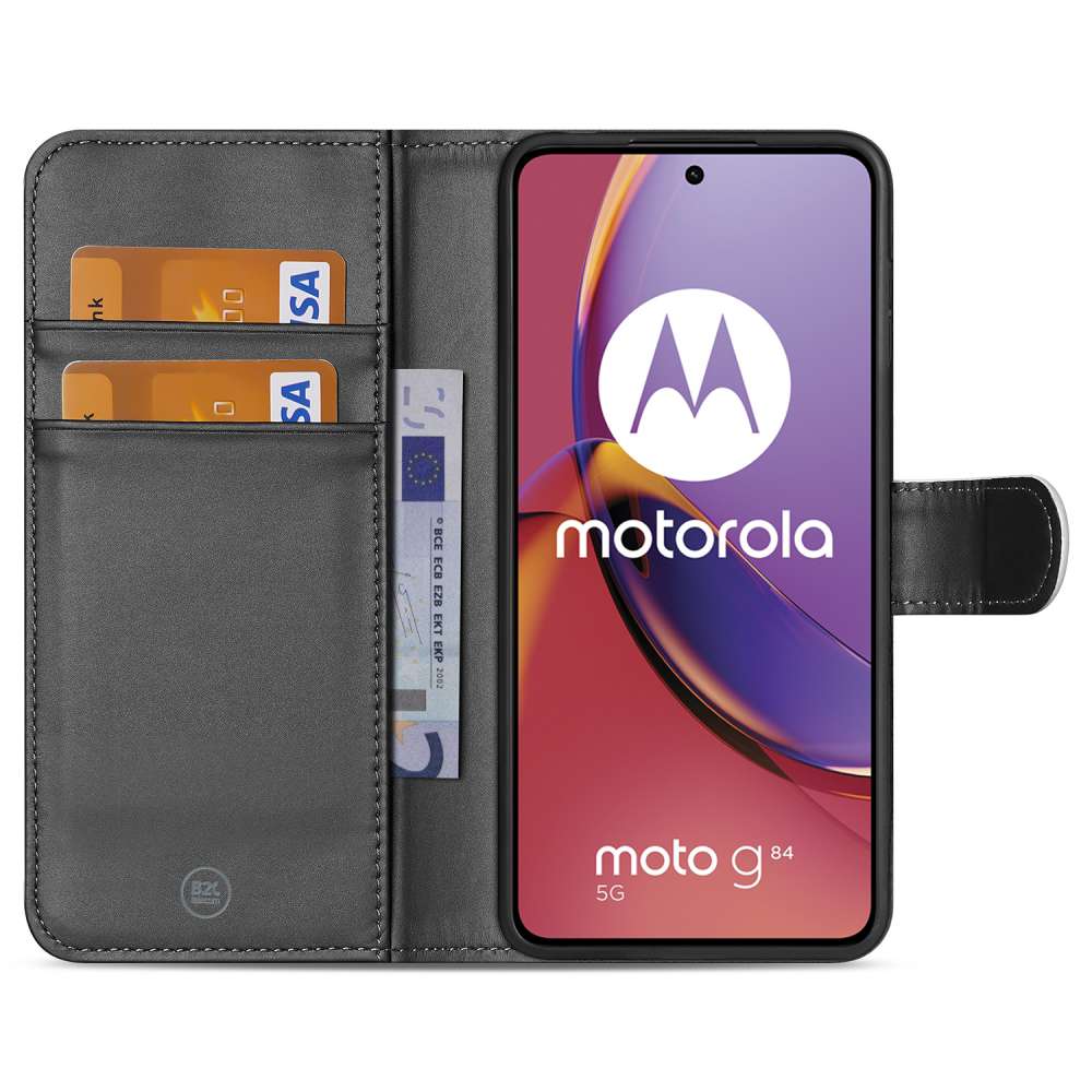 Book Case Telefoonhoesje Geschikt voor Motorola Moto G84 Wit met Pasjeshouder