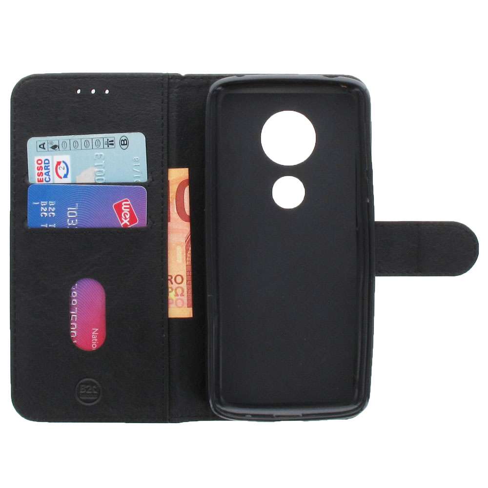 Motorola Moto E5 Play Hoesje Zwart met Pasjeshouder